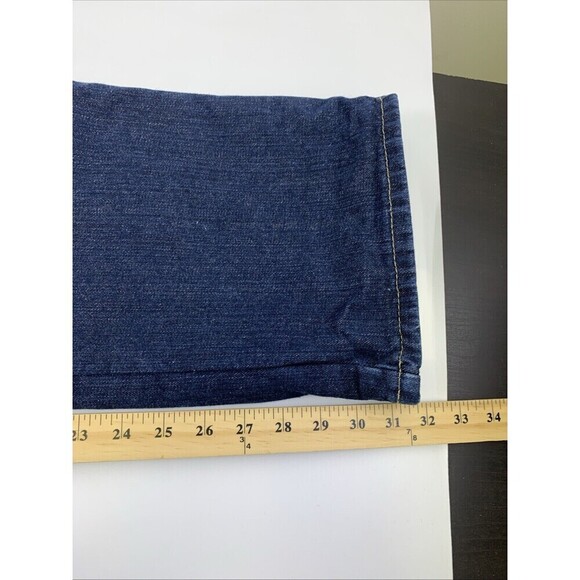 Dickies Flannel Lined Jeans Dark Denim Cotton Straight Leg Womens 14 - Picture 11 of 12